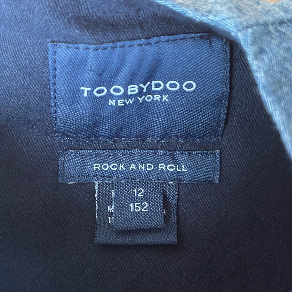 ToobyDoo Girls Cara Shirt dress Chambray Flannel Size 12 Denim Zipper Pockets - Picture 4 of 9